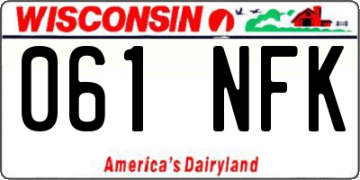 WI license plate 061NFK