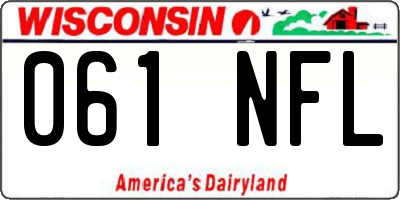 WI license plate 061NFL