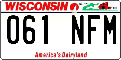 WI license plate 061NFM
