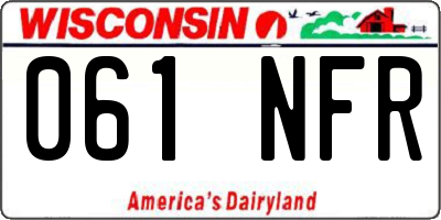 WI license plate 061NFR