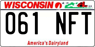 WI license plate 061NFT