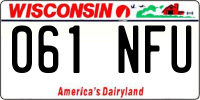 WI license plate 061NFU