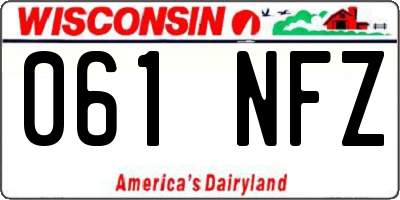 WI license plate 061NFZ