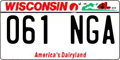 WI license plate 061NGA