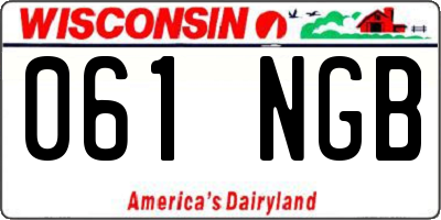 WI license plate 061NGB