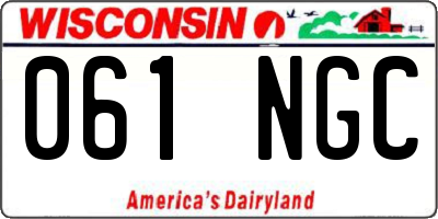 WI license plate 061NGC