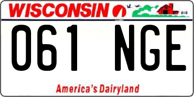 WI license plate 061NGE