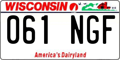WI license plate 061NGF
