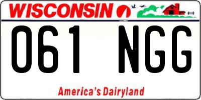 WI license plate 061NGG