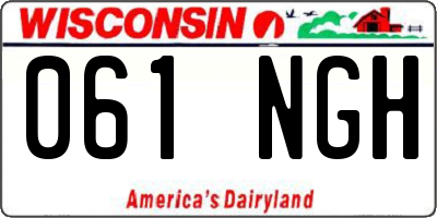 WI license plate 061NGH