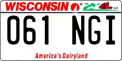 WI license plate 061NGI