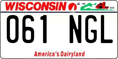 WI license plate 061NGL