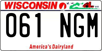 WI license plate 061NGM