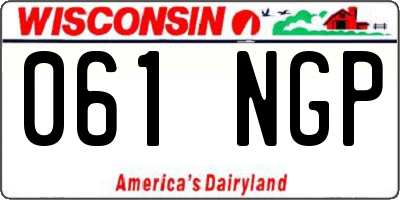 WI license plate 061NGP