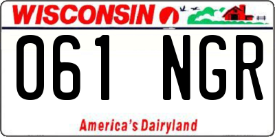 WI license plate 061NGR