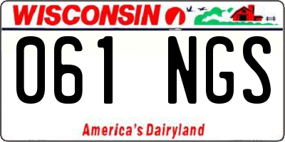 WI license plate 061NGS