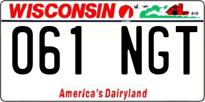 WI license plate 061NGT