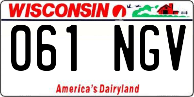 WI license plate 061NGV