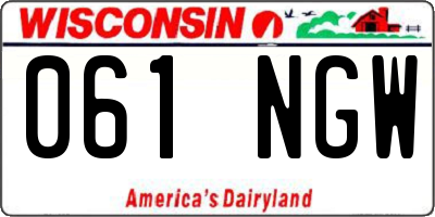 WI license plate 061NGW