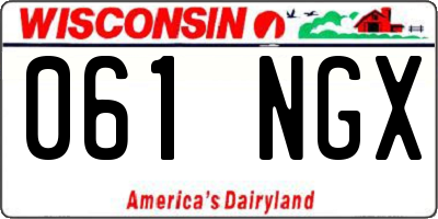 WI license plate 061NGX