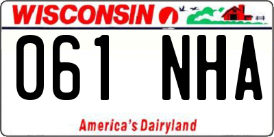 WI license plate 061NHA