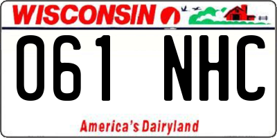 WI license plate 061NHC