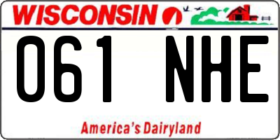 WI license plate 061NHE
