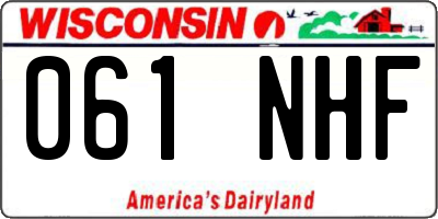WI license plate 061NHF