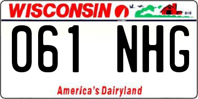 WI license plate 061NHG