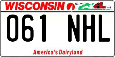 WI license plate 061NHL