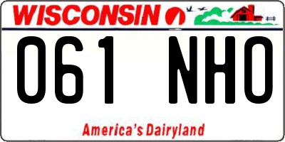 WI license plate 061NHO