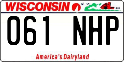 WI license plate 061NHP