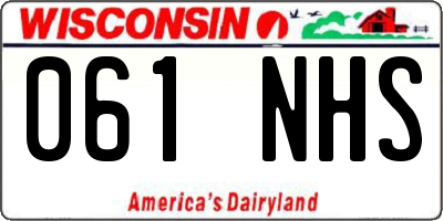 WI license plate 061NHS