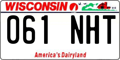 WI license plate 061NHT