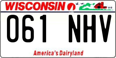 WI license plate 061NHV