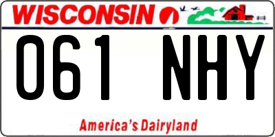 WI license plate 061NHY