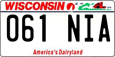 WI license plate 061NIA