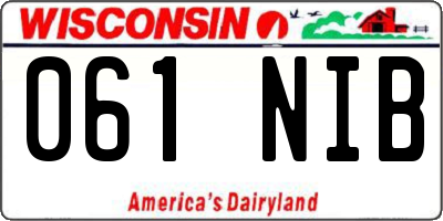 WI license plate 061NIB