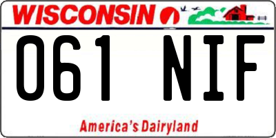 WI license plate 061NIF
