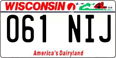 WI license plate 061NIJ