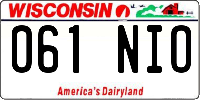 WI license plate 061NIO