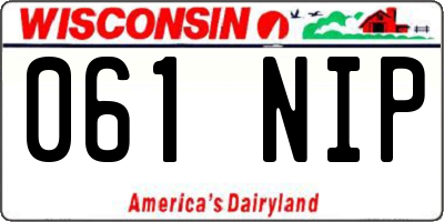 WI license plate 061NIP