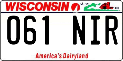 WI license plate 061NIR