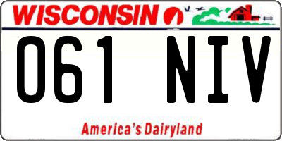 WI license plate 061NIV