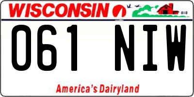 WI license plate 061NIW