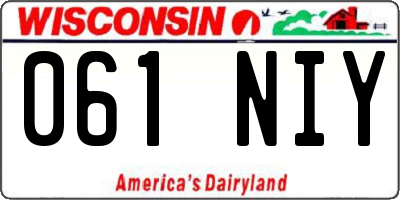 WI license plate 061NIY