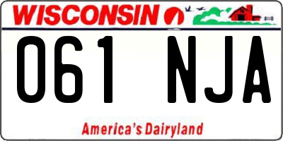 WI license plate 061NJA