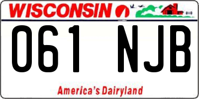 WI license plate 061NJB