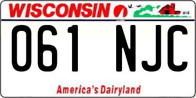 WI license plate 061NJC