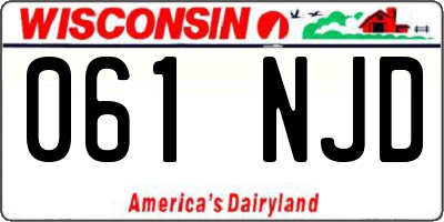 WI license plate 061NJD